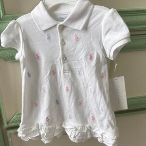 Ralph Lauren Kids Polo dress and bottoms with Embroidered Accents
